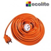 Prodlužovák  1 zás. 25m Ecolite (FX1-25) oranžový 250VAC/16A, kabel PVC 3x1,5mm2