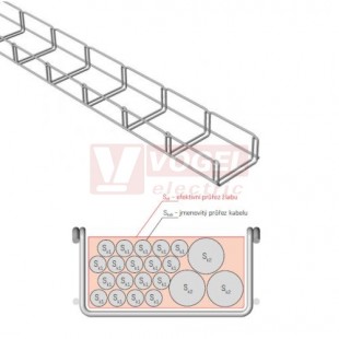 Žlab drátěný 100x 50 MERKUR 2 100/50 "GZ"  galvanický zinek  - vzdálenost podpěr cca. 1,9m (ARK - 211120)