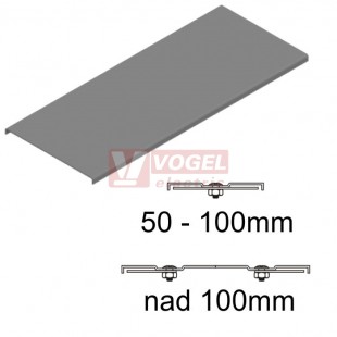 Víko žlabu 100  PZKZP100/2, šířka 100mm, provedení se zámkem (4x), tl.1,5mm, žárově zinkováno pro venkovní použití (300510)