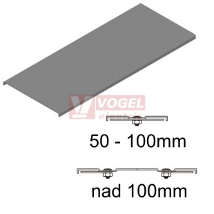 Víko žlabu 100  PZKZP100/2, šířka 100mm, provedení se zámkem (4x), tl.1,5mm, žárově zinkováno pro venkovní použití (300510)