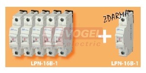 AKCE MINIA 5x jistič 10kA LPN-16B-1 + 1x ZDARMA jistič LPN-16B-1