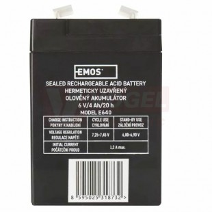 Baterie  6,00 V Pb   4,2Ah Olověný akumulátor GT6-4,2, faston 4,7mm, rozměr 70x47x101 mm (B9641) - Náhradní akumulátor pro 3810 (P2301, P2304, P2305, P2308)
