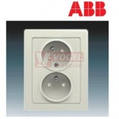 5513J-C02357 C1 Zásuvka dvojnásobná s ochr. kolíky, s clonkami, s natočenou dutinou; krémová - Swing L