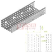Žlab perf šxv 400x100 KOP400H100/3 N  otvory v bočnici, tl.1,5mm (111240)
