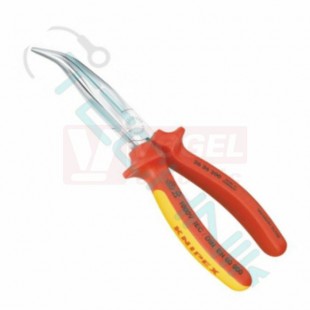 KNIPEX 26 26 200 Kleště půlkulaté dlouhé zahnuté do 1000V, chromované, dvoukomponentní rukojeti