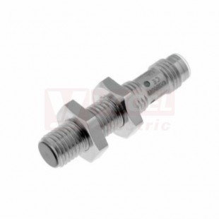 E2A-S08KS02-M3-B1 snímač indukční M8, nerez, stíněný, Sn=2mm, konektor M8/3pin, PNP/NO, délka těla 39mm, 12-24VDC