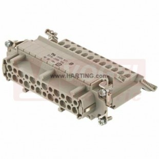 09330244729 Han ES AV konektor 24pin, Z, 16A/500V, vel.24B, Cage-clamp, levé provedení, postříbřený, 0,14-2,5mm2