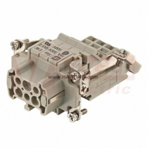 09330064729 Han ES AV konektor 6pin, Z, 16A/500V, vel.6B, Cage-clamp, levé provedení, 0,14-2,5mm2