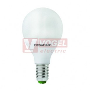 Zářivka E27  5W Megaman GA805i PING PONG, 200lm, 2700K, průměr 45mm, délka 74mm, živ. 15000h. (jako žárovka 25W)