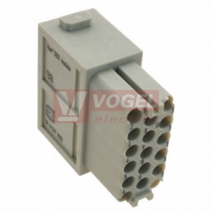 09140173101 Han-Modular, Han DDD vložka konektoru, Z, 17pin, 10A/160V, Crimp., 0,14-2,5mm2, polykarbonát, RAL7032