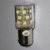 Žárovka LED Ba15d   24-28V AC/DC BÍ SMD LED 3528 (3řx5), 52mA, 1,46W, pr.20mm/v=45mm, barva bílá