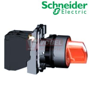 XB5AK133B5 Ovládac otocný prosvetlený s LED, 1 Z + 1 V, 24V, 3 pozice - zelený