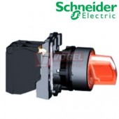 XB5AK133B5 Ovládac otocný prosvetlený s LED, 1 Z + 1 V, 24V, 3 pozice - zelený