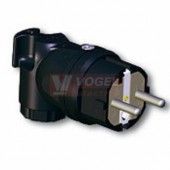 Vidlice gumová 05821-s 250V/16A, IP44, max.3x2,5mm2, úhlová 90° (guma-polyamid)