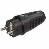 Vidlice gumová 0522-s  250V/16A, IP44, max.3x2,5mm2, přímá (celogumové prov.) >>NAHRADIT NA PCE 0522-sr