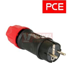Vidlice gumová 05622-s 250V/16A, IP44, max.3x2,5mm2, přímá (celogumové prov.) externí uchycení kabelu "TOP>> NAHRADIT NA PCE PC-05721-s