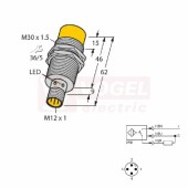 Ni30U-M30-AP6X-H1141 snímač indukční se zvýšenou spínací vzdáleností M30x1,5, Sn=30mm, nestíněný, PNP/NO, konektor M12/4pin, délka těla 62mm, 10-30VDC, IP68