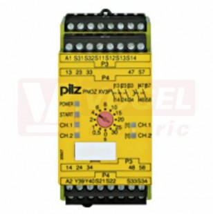 PNOZ XV3P 30/24VDC 3n/o 2n/o t bezpečnostní relé, 30s zpoždění odpadu kontaktů (777510)