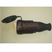 Vidlice gumová D 260 VG 1 černá 16A/250V IP44, pro 3x2,5mm2 (guma-polyamid)