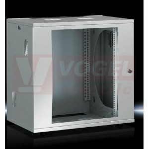 DK7507.200 FLATBOX 15U nástěnná skříň pro datové sítě, švh 700x758x700mm, RAL7035, prosklené dveře