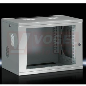 DK7507.120 FLATBOX 12U nástěnná skříň pro datové sítě, švh 600x625x600mm, RAL7035, prosklené dveře