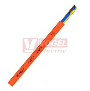 H07BQ-F  5x  4,00 kabel PUR oranžový odolný proti olejům, benzinu kyselinám, UV záření, barevné žíly