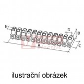 PSF 10   svorkovnice lámací bílá, 12x 6,0-10mm2, měkká, mosazná vložka pro tvrdé vodiče, -40 až +55°C, 57A (45108)