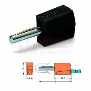 215-311 Banánkový konektor, pro průměr zásuvky 4mm, 2,5mm2, barva černá WAGO