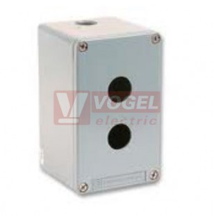 XAPM2502H29 Skříň kovová 2-otvory 22mm, 80x130mm, hl.74,5mm, barva modrá, metrická vývodka