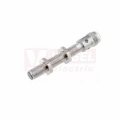 E2A-S08LS02-M1-B2 snímač indukční M8, nerez, stíněný, Sn=2mm, konektor M12/3pin, PNP/NC, délka těla 65mm, 12-24VDC