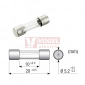 Pojistka sklen. 5x20   250mA F rychlá,  vyp.schopnost 35A/250V NESTANDARDNÍ VERZE