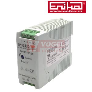 Zdroj spínaný 1f 12VDC  2,5A (SPD-12-30-1) 90-265VAC, 120-370VDC/10,8-13,8VDC (30W)