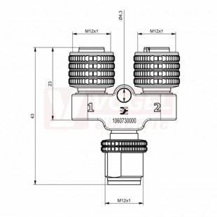 SAI-Y-4S-M12/M12 Rozbočovač Y-kus M12/4-pin/vidl // 2x M12/3-pin/zás (1060730000)