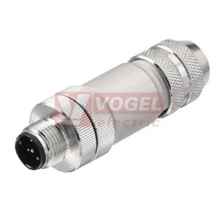 SAISGS-M-5A-4/6-M12 (st.zn. SAISM-5/6S M12 5P A-COD) konektor M12/5pin/vidl/přímý, metalický, šroubové připojení, pro montáž, vývod Pg7 (1191030000)