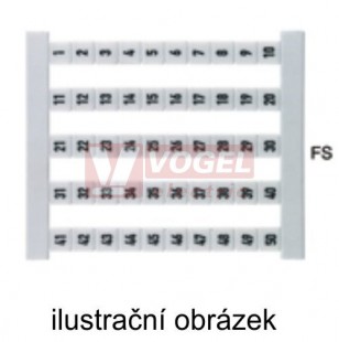 DEK 5 FS 2, 4, 6...100 štítek s potiskem, vertikální (2339600000)
