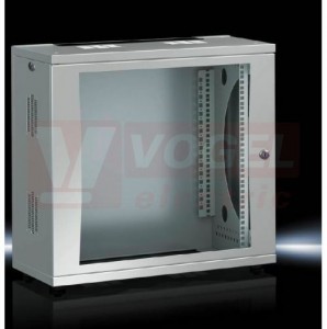 DK7507.020 FLATBOX 12U nástěnná skříň pro datové sítě, švh 600x625x400mm, RAL7035, prosklené dveře