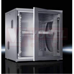 DK7507.030 FLATBOX 15U nástěnná skříň pro datové sítě, švh 600x758x400mm, RAL7035, prosklené dveře