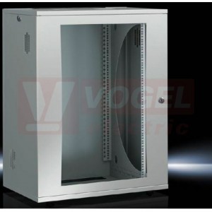 DK7507.220 FLATBOX 21U nástěnná skříň pro datové sítě, švh 700x1025x700mm, RAL7035, prosklené dveře