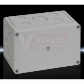 PK9514.050 (BAL) Svorkovnicová skříňka, s neprůhl.víkem, IP66, IK08, polykarbonát, metrické předlisovaný otvory, š180v110h90mm, RAL7035 (bal=2ks)