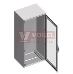 NSYSM14840T skříň samostatně stojící SM, bez mont.panelu, průhl.dv., všh 1400x800x400mm, IP55, RAL7035, vč.kabelového dna