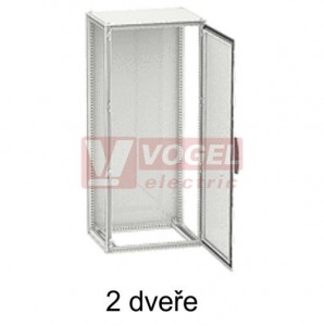 NSYSF2212602D skříň pro řadovou montáž SF, bez mont.panelu, 2-dv., všh 2200x1200x600mm, IP55, RAL7035, bez kabelového dna