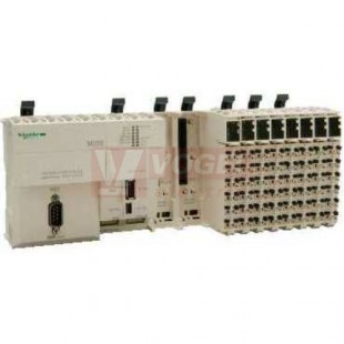 TM258LF66DT4L M258, Ethernet, CANopen, RS232/RS485, 2 sloty pro kom. moduly, 66DI/DO/4AI