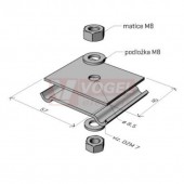 Držák DZM 13 "GZ" galvanický zinek, pro zavěšení na závitovou tyč M8 - M1 + M2 (ARK - 214130)