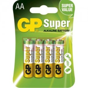 Baterie  1,50 V LR6  tužková alkalická, AA, GP Super Alkaline, blistr/4ks