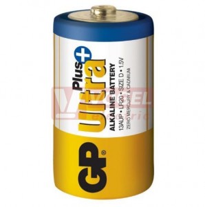 Baterie  1,50 V LR20 monočl.velký alkalický, D, GP Ultra+ blistr/2ks