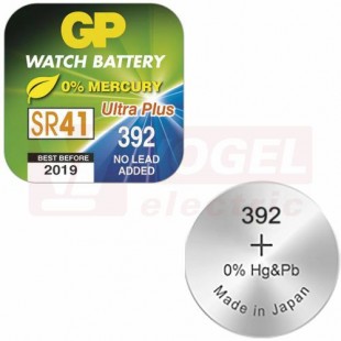 Baterie  1,55 V knofl. SR41   180mAh ( 7,9x3,6mm) stříbrooxidová GP392 (V392, SR41, SR41SW) (B3392)