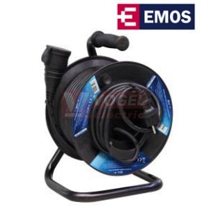 Prodluž.bubnový 25m/1Z EMOS GUMA H05RR-F 3G1,5mm2 (P08125) 230VAC/16A/1100W navinutý/3680W rozvinutý, zás. IP43 s víčkem (P08125)