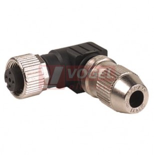 7000-12681-0000000 konektor M12/4-pin/zás/úhlový, 4x0,5mm2, zařezávací svorky, plastový, průměr kabelu 4-5,1mm