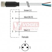 7000-08041-2201200 konektor M8/3-pin/zás/přímý - kabel ŠE PUR/PVC 3x0,25mm2 L=12,0m - volný konec