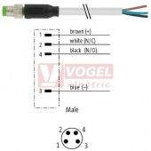 7000-08011-2210300 konektor M8/4-pin/vidl/přímý - kabel ŠE PUR/PVC 4x0,25mm2 L=3,0m - volný konec